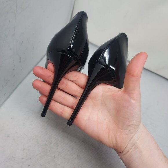 Christian Louboutin Patent Black Iriza Leather Half-d'Orsay Pump Heel Shoe - Picture 10 of 13